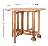 SAFAVIEH Outdoor Collection Kerman Natural 5-Piece Foldable Patio Dining Set (Fully Assembled) Safavieh