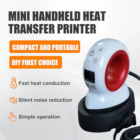 VHLVHL mini Heat Press Machine for T-Shirts with Vibration Function is Compact and Lightweight, Suitable for T-Shirts, Shoes, Hat VHLVHL