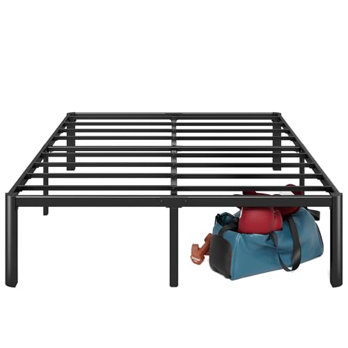 Zinus Van 16 Inch Full Metal Platform Bed, Steel Slat Support, No Box Spring Needed, Eco Friendly WonderBox Packaging, Easy Assembly, Black Zinus