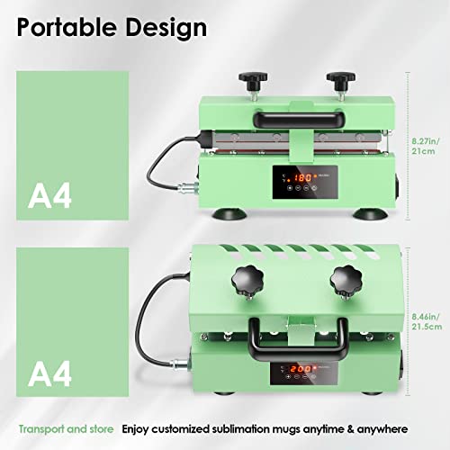 SLIMSTY Tumbler Heat Press Machine,110V Auto Timer Cup Mug Heat Press Machine for 11-30oz Sublimation Straight Tumbler Bottles,Ceramic Mugs,Glass Cans Heat Transfer Print with Temp&Timer Setting