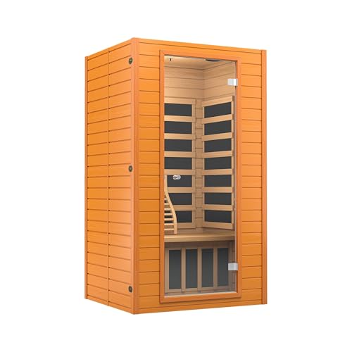 RESTISLAND Infrared Sauna Room for Home, Near Zero EMF Indoor Home Sauna for up to 2 Person with Infrared Red Light Therapy, Bluetooth Speakers, Canadian Hemlock Wood RESTISLAND