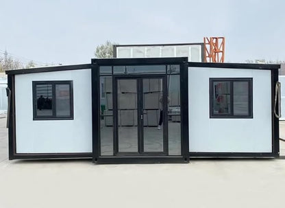 40FT Prefab House,Portable Container House to Live in with 3 Bedroom,1 Full Equiped Bathroom and Kitchen,Prefabricated Tiny House for Living,Foldable Mobile Home, Office, AirBNB - WoodArtSupply