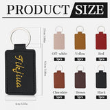 Tikjiua 30 Pcs Leather Key Fob Kit, Rectangular Leather Keychain Blanks with Keychain Rings, PU Laser Engraving Key Chain, Stamping Diy Crafts for Leather Working Tikjiua