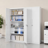 VEVOR Metal Storage Cabinet, Lockable Steel Garage Cabinet with Adjustable Shelves, 2 Magnetic Doors, 2 Keys, 5-Tiers Tool Storage Locker for Home, Office, School, Warehouse, Basement, Laundry, White VEVOR