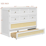 Harper & Bright Designs Cabinet Murphy Bed Full Size with Big Drawer, Solid Pine Wood Foldable Murphy Platform Bed with Slats for Guest Bedroom, Office or Small Room Harper & Bright Designs
