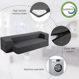 HonTop 10 Inch Modern Folding Sofa Bed Couch Memory Foam Couch Full Futon Sofa Sleeper Chair for Living Room Guest Mattress, Dark Grey HonTop