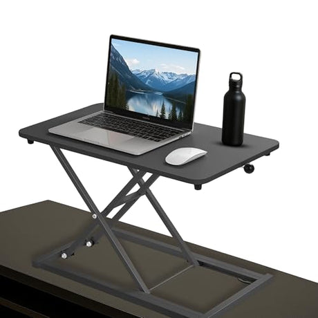 ANTHOSPACE Standing Desk Converter 23.6" x 13.4", Adjustable Height 2.4"–15.7", Sit Stand Converter with Sturdy Steel Frame, Ergonomic Standing Desk Topper & Monitor or Laptop Riser for Home Office ANTHOSPACE