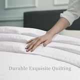 HollyHOME Luxury Checkered Super Soft Solid Single Pinsonic Quilted Bed Quilt Bedspread Bed Cover, White, Twin HollyHOME