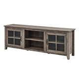 Walker Edison Portsmouth Classic 2 Glass Door TV Stand for TVs up to 80 Inches, 70 Inch, Grey Wash Walker Edison
