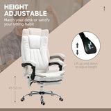 Vinsetto 6 Point Vibration Massage Office Chair, High Back Computer Chair with Heat, Adjustable Height, Reclining Backrest and Retractable Footrest, White Vinsetto