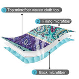 Xruibed Boho Quilt Set Queen,Purple Teal Bohemian Quilt Coverlet 3PCs Soft Microfiber Lightweight Bedspread with 2 Pillowcases for All Season (Queen Size 90"x96") Xruibed