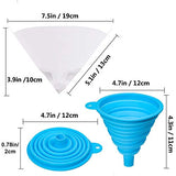 DAOKI 100 Pcs Paper Paint Filters 100 Micron Disposable Paint Paper Strainers for Resin 3D Printer with Collapsible Silicone Funnel, Hook, Clean Tool DAOKI