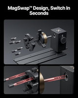 xTool RA3 World's First Smart MagSwap Rotary for xTool P3, F2 Ultra, F1 Ultra, F2 Laser Engraver, 360° LiDAR Mapping Alignment, Intelligent Rotary that Masters Engraving on Rings, Tumblers & Ornaments xTool