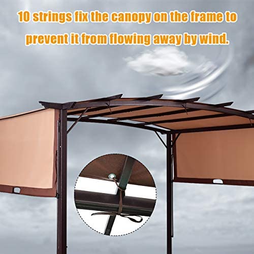 Tangkula 12x9 Ft Outdoor Pergola, Patio Retractable Pergola with Adjustable Sliding Sun Shade Canopy, Heavy-Duty Steel Frame, Patio Furniture Sun Shelter for Backyard Garden Poolside (Brown) - WoodArtSupply