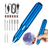 FOLAI USB Rechargeable Engraving Pen - Versatile Customizer Engraver Tool for Jewelry, Wood, Metal,Plastic,Glass,Stone,Manicure & More -Portable, Ideal for DIYers (Blue) FOLAI