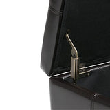 SIMPLIHOME Dover 36 inch Wide Contemporary Rectangle Storage Ottoman Bench in Tanners Brown Vegan Faux Leather, Assembled, For the Living Room, Entryway and Family Room SIMPLIHOME