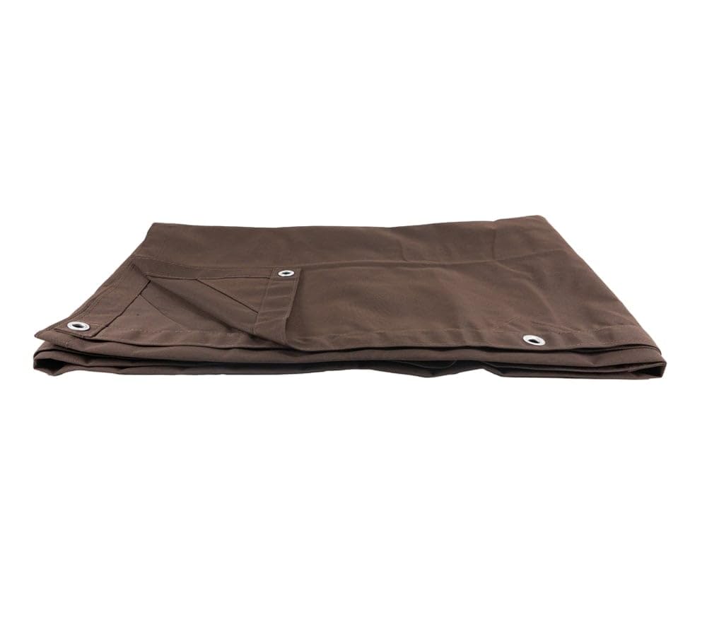 Mytee Products 20' x 40' Dark Brown 12oz Canvas Tarp with Grommets - Water Resistant - Heavy Duty Canvas Tarps - Multipurpose Tarpaulin Cover for Canopy Tent, Roof, Camping, Semi Trucks & Cargo Mytee Products