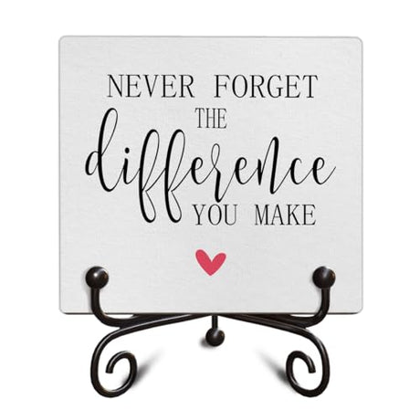 Inspirational Positive Quotes Office Wooden Signs Gift, Farmhouse Living Room Shelf Desk Decor Plaques, Thoughtful Wooden Sign Gift for Girl Friends Coworker, 5 X 5 Inches-B12 LeFohLon