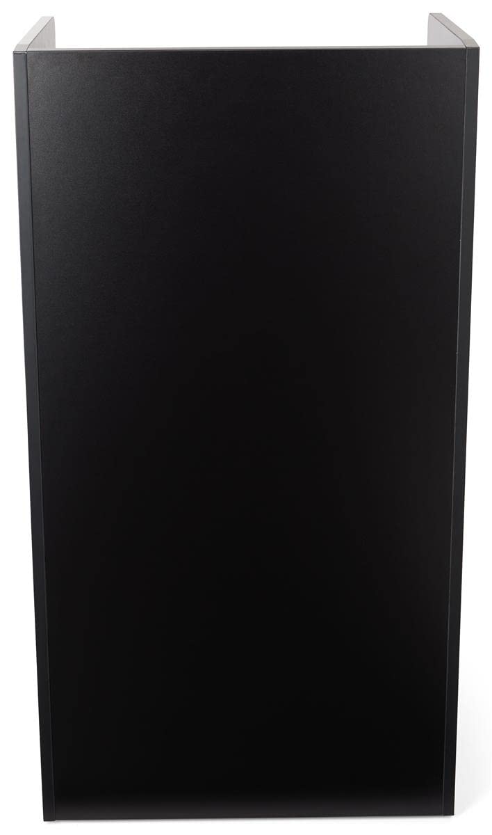 Displays2go Hostess Station, Hidden Wheels, Adjustable Shelf, Black (LCKDPHSBK) Displays2go