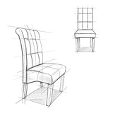 SIMPLIHOME Cosmopolitan Parson Dining Chair (Set of 2), Tanners Brown Faux Leather and SOLID WOOD, Square, Upholstered, For the Dining Room, Contemporary Modern SIMPLIHOME