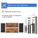 BUNOEM Height Adjustable Electric Standing Desk, 63x30 Height Stand Up Computer Desk,Sit and Stand Home Office Desk with Splice Board (Brown+Black Top, Black Frame) BUNOEM