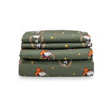 Berkshire Blanket Peanuts® Kids Sheet Set Queen Size - 4 Pieces,Cute Character Snoopy Printed Soft Microfiber Bed Sheets,Snoopy Giddy Up Cowboy Sheets Moss Berkshire Blanket