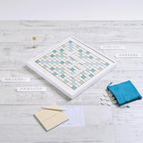 WS Game Company Scrabble Bianco Edition with Rotating Wooden Game Board WS Game Company