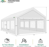 COBIZI 13x26FT Party Tent Heavy Duty Waterproof Outdoor White Gazebo Event Shelter Wedding Canopy for Parties BBQ Commercial with Removable Sidewall Windows, Powder Coating (Better Than Galvanized) COBIZI