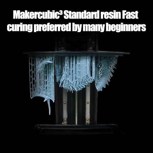 MakerCubic3 Fast ABS-Like 3D Printer Resin. 405nm Band Curing, Non-Brittle High Precision 3D Printing Liquid ABS-Like Photopolymer, Resin for LCD DLP 3D Printing(500g) (Grizzly) MakerCubic³