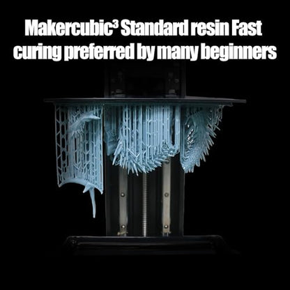 MakerCubic3 Fast ABS-Like 3D Printer Resin. 405nm Band Curing, Non-Brittle High Precision 3D Printing Liquid ABS-Like Photopolymer, Resin for LCD DLP 3D Printing(500g) (Grizzly)