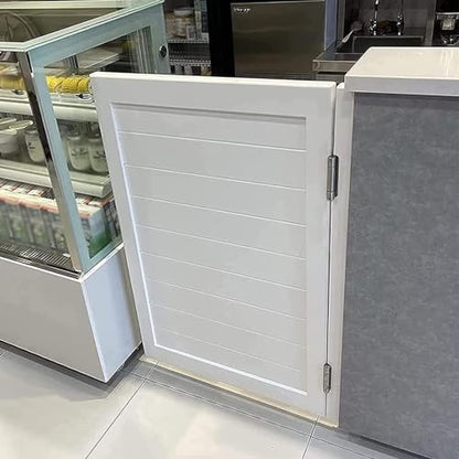 Cafe Door Swinging Door, Modern Style Swing Door with Hinges, Pine Wood Saloon Swinging Door Single Panel, White Interior Partition Door for Shop Entrance Partition, Kitchen, Bar Pub, Coffee Shop (Si