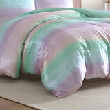 Betsey Johnson - Twin Duvet Cover Set, Smooth Satin Bedding with Matching Sham, Inside Corner Ties for Secure Fit, Dorm Essentials (Pastel Ombre Purple) Betsey Johnson