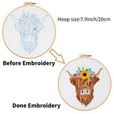 Louise Maelys Animal Embroidery Kits for Beginners with Highland Cow Pattern,Adults Starter Cross Stitch Kit DIY Needlepoint