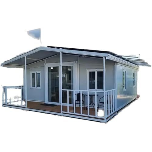 Tiny House for Adults Living, Expandable Container House, Prefabricated Mobile House, 2 bedrooms 1 Bathroom and Kitchen Portable