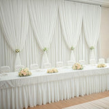 50×14ft Wrinkle Free Ivory Backdrop Curtain, Soft Silky Easy to Drape Cream Wedding Drapes for Backdrop, 10 Panels 5×14ft Photo Backdrop Curtains for Parties Birthday Photography Background Cloth NSSONBEN