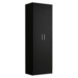 Madesa Pantry Storage Cabinet Armoire Closet with 2 Doors and 5 Utility Shelves 23" L Wooden Organization Unit for Bedroom, Office, Laundry Room, Kitchen, and Garage - Black Madesa