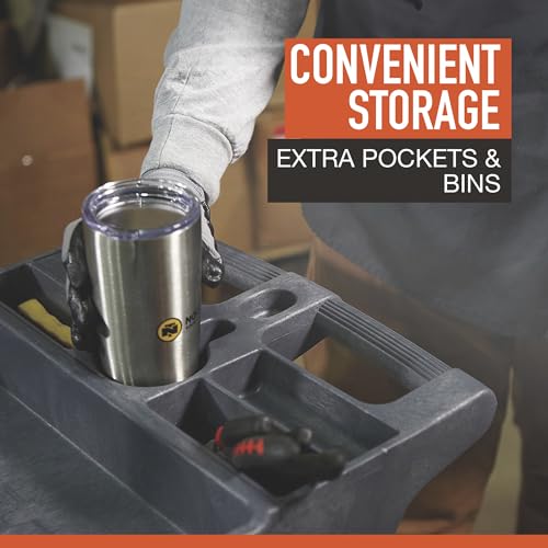 Ironton 500-Lb. Capacity 2 Tray Utility Cart, Maintenance-Free Structural Foam Construction Cargo Pushcart, Scratch Resistant, Easy to Clean Service Ironton