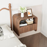 Floating Nightstand Set of 2, Small Night Stand with Drawer and Open Storage Shelf, Modern Wall Mounted Bedside Table, Farmhouse Wooden Nightstands for Bedroom, Living Room Jimmhome
