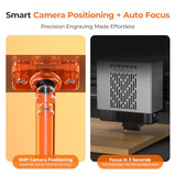 TOOCAA NOVA 20W AI Smart Laser Engraver with 5MP Camera & Auto Focus, Rotary Kit for Tumblers, Class 1 Fully Enclosed Safety, Dual Channel Exhaust, Plug-and-Play Portable Desktop for Home & Business TOOCAA