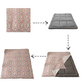 Arzocolia 100% Cotton Futon Cover for Japanese Futon Floor Mattress with Zipper Twin Full Queen Machine Washable Super Soft (Red Toned Flower, Full) Arzocolia