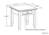 SIMPLIHOME Artisan SOLID WOOD 21 inch wide Square End Side Table in Russet Brown with Storage, 1 Drawer, for the Living Room and Bedroom SIMPLIHOME
