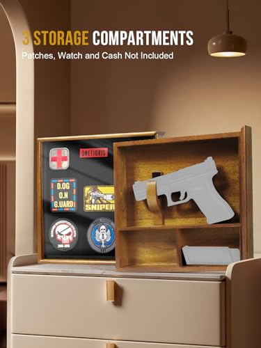 OneTigris Hidden Gun Storage, Concealment Furniture Hidden Gun Safe Concealment Shelf Wall Safe Wooden Photo Frame, Wall Mounted Hidden Compartment Furniture with Picture Display Panel - WoodArtSupply