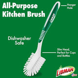 Libman Green & White Cleaning Brush Kit, 3-Piece Set, All-Purpose Brushes for Kitchen, Basins, Sinks, Dishwashers Libman