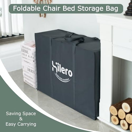 HILERO Folding Sofa Bed, 4 in 1 Convertible Sleeper Chair with Pillow, Single Memory Foam Fold Out Chair Bed, Modern Floor Futon Sofa Couch Mattress for Living Room/Guest/Apartment, Dark Grey HILERO