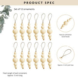 Sage in Thyme Boho Christmas Tree Ornaments Rustic Wooden Beads Natural Modern Minimalist Xmas Decorative for Home Decor Christmas Tree Bohemian Holiday Set of 12 (Wood Natural) sage in thyme