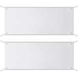 2 Pieces Large Banners Signs Polyester Oxford Cloth Sublimation Banner with Rope for Indoor Wall Outdoor Easy Hang Sign DIY Banner Sign for Business Office Supply (White,2 x 5 Feet) Peramarl