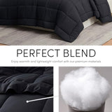 Hearth & Harbor Down Alternative Comforter - All Season Soft Quilted Full Bed Comforter Duvet Insert with Corner Tabs - Full Size Black Hearth & Harbor