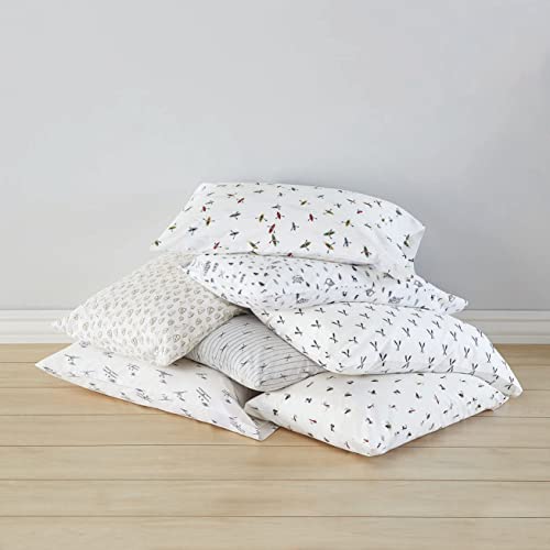 Eddie Bauer - Twin Sheet Set, Cotton Percale Bed Sheets, Crisp & Cool Home Decor, Dorm Room Essentials (Kayaks White, Twin) Eddie Bauer
