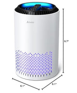 AROEVE Air Purifiers for Bedroom Home, Air Purifier For Smoke Pollen Dander Hair Smell Air Cleaner with Sleep Mode Speed Control For Bedroom Office, MK01- White(Available for California) AROEVE