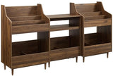 Crosley Furniture Liam 3-Piece Turntable Record Player Stand And Vinyl Storage, Mid Century Modern, Walnut Crosley Furniture
